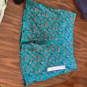 No ride booty shorts, 5”, teal patterned